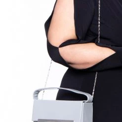 Impulse NYC Chic Patent Box Bag - Grey Handbags