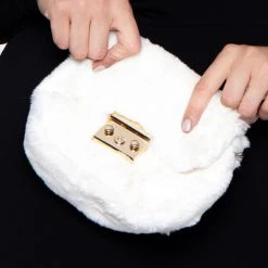 Impulse Calgary Faux Fur Crossbody Bag - Ivory