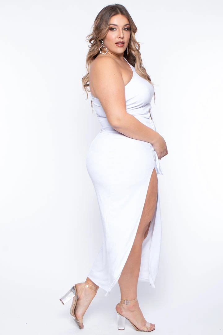 Curvy Sense Back In Stock Plus Size Alana Belted Dress - White 7 Curvy Sense Back In Stock Plus Size Alana Belted Dress - White