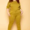 Zenana Plus Size Camila Top & Pants Set - Chartreuse New Arrivals