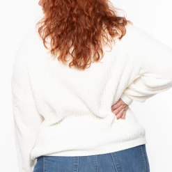 A BASE IX CO.LLC Tops Plus Size Marsha Cozy Knit Sweater - Ivory