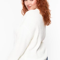 A BASE IX CO.LLC Tops Plus Size Marsha Cozy Knit Sweater - Ivory