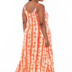 Ajin Fashion Dresses Plus Size Lizzi Tie Dye Flare Maxi Dress - Coral 12 Ajin Fashion Dresses Plus Size Lizzi Tie Dye Flare Maxi Dress - Coral