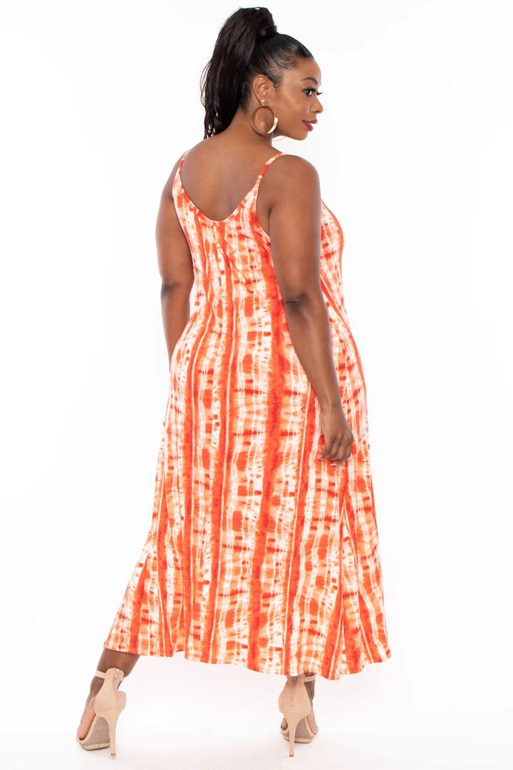 Ajin Fashion Dresses Plus Size Lizzi Tie Dye Flare Maxi Dress - Coral 7 Ajin Fashion Dresses Plus Size Lizzi Tie Dye Flare Maxi Dress - Coral