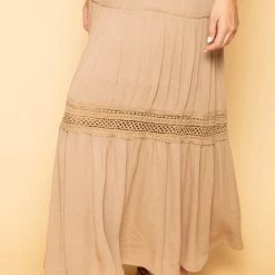 Akaiv New Arrivals Plus Size Sabina Tube Top Dress - Beige