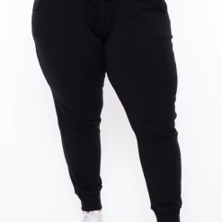 Ambiance Bottoms Plus Size Sweat Jogger - Black