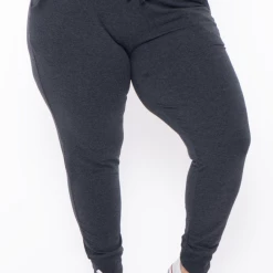 Ambiance Plus Size Sweat Jogger - Charcoal Bottoms