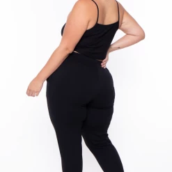 Ambiance Bottoms Plus Size Sweat Jogger - Black