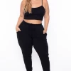 Ambiance Bottoms Plus Size Sweat Jogger - Black