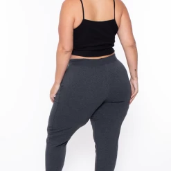 Ambiance Plus Size Sweat Jogger - Charcoal Bottoms
