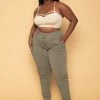 Ambiance Plus Size Sweat Jogger - Olive