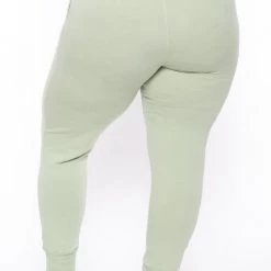 Ambiance Plus Size Sweat Jogger - Sage Bottoms