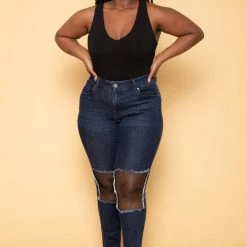 Ambiance Plus Size V-Neck Bodysuit - Black