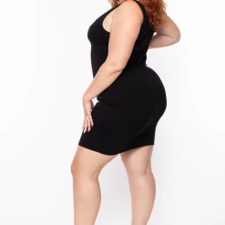 Ambiance Plus Size Roberta Rib Tank Bodycon Dress - Black 13 Ambiance Plus Size Roberta Rib Tank Bodycon Dress - Black