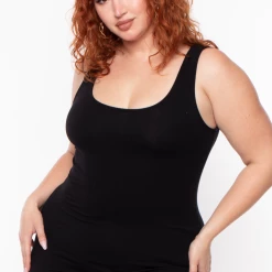 Ambiance Plus Size Roberta Rib Tank Bodycon Dress - Black 12 Ambiance Plus Size Roberta Rib Tank Bodycon Dress - Black