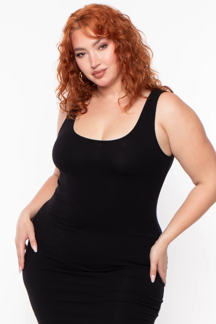 Ambiance Plus Size Roberta Rib Tank Bodycon Dress - Black 6 Ambiance Plus Size Roberta Rib Tank Bodycon Dress - Black