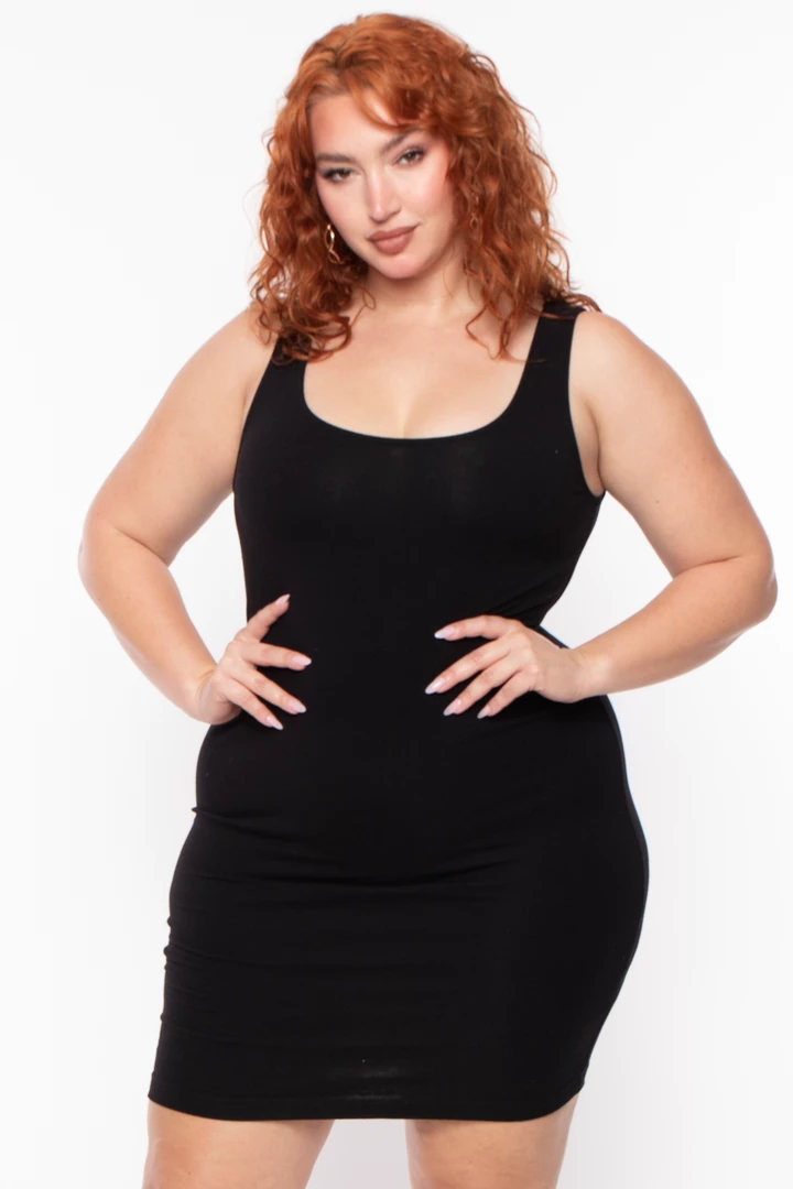 Ambiance Plus Size Roberta Rib Tank Bodycon Dress - Black 5 Ambiance Plus Size Roberta Rib Tank Bodycon Dress - Black