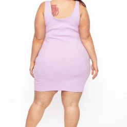 Ambiance Plus Size Roberta Rib Tank Bodycon Dress - Lavender Dresses 11 Ambiance Plus Size Roberta Rib Tank Bodycon Dress - Lavender Dresses