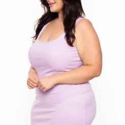 Ambiance Plus Size Roberta Rib Tank Bodycon Dress - Lavender Dresses 9 Ambiance Plus Size Roberta Rib Tank Bodycon Dress - Lavender Dresses