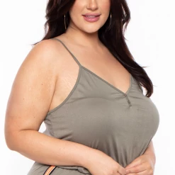 Ambiance Party Jumpsuilts Plus Size Varsity Lounge Jumpsuit - Olive