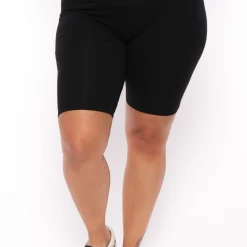 Ambiance Plus Size Tee And Biker Short Set - Black New Arrivals