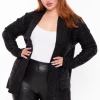 Ambiance Plus Size Cindy Knit Cardigan - Charcoal Sale