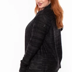 Ambiance Plus Size Cindy Knit Cardigan - Charcoal Sale