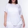 Ambiance Plus Size Tee And Biker Short Set - White 1 Ambiance Plus Size Tee And Biker Short Set - White