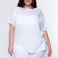 Ambiance Plus Size Tee And Biker Short Set - White