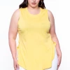 Ambiance Tops Plus Size Sleeveless Basic Top - Yellow