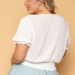 Ambiance Plus Size Juliana Peasant Top - Cream 11 Ambiance Plus Size Juliana Peasant Top - Cream