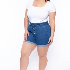 Ambiance Plus Size Scoop Neck Solid Top - White