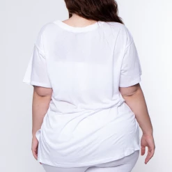 Ambiance Plus Size Tee And Biker Short Set - White