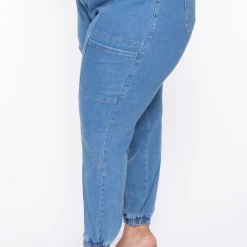 American Bazi Jeans Plus Size High Waist Denim Jogger - Blue