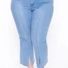 American Bazi Plus Size High Waist Flare Leg Jean - Light Blue