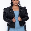 Plus Size Azalea Wang Faux Leather Moto Jacket - Black 2 Plus Size Azalea Wang Faux Leather Moto Jacket - Black