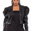 Azalea Wang Plus Size Jhene Faux-Leather Jacket - Black