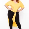Blue Leopard Tops Plus Size Tessa Maxi Length Shirt - Yellow
