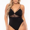 Bluebell Plus Size Cassandra Cut Out Lace Bodysuit - Black Back In Stock