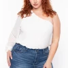 Bluebell Tops Plus Size Sherise Bodysuit - White