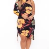 Bluebell Plus Size Cutout Floral Ruched Dress - Black Back In Stock 1 Bluebell Plus Size Cutout Floral Ruched Dress - Black Back In Stock