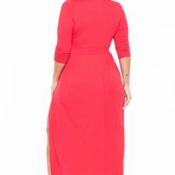 Bluebell Dresses Plus Size Aria M-Slit Maxi Dress - Red