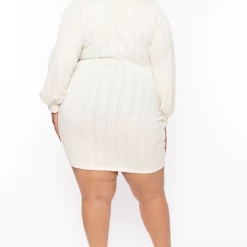 Bluebell Plus Size Halen Sweater Dress - Cream Dresses