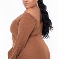 Bluebell Dresses Plus Size Liz Ruched Mini Dress - Camel