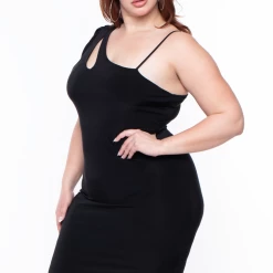 Bluebell Little Black Styles Plus Size One Shoulder Keyhole Dress - Black 11 Bluebell Little Black Styles Plus Size One Shoulder Keyhole Dress - Black