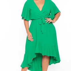 Bluebell Plus Size Tati Surplice Ruffle Dress - Green 11 Bluebell Plus Size Tati Surplice Ruffle Dress - Green