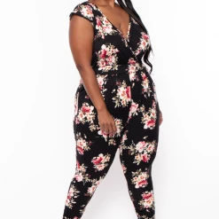 Bluebell Plus Size Leilani Floral Jumpsuit - Black