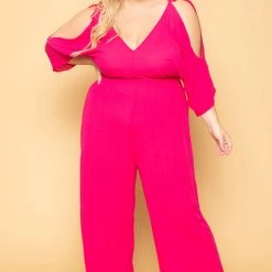 Bluebell Plus Size Courtney Jumpsuit - Fuchsia