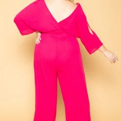 Bluebell Plus Size Courtney Jumpsuit - Fuchsia