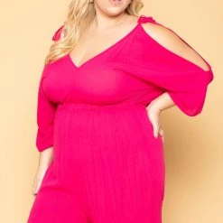 Bluebell Plus Size Courtney Jumpsuit - Fuchsia